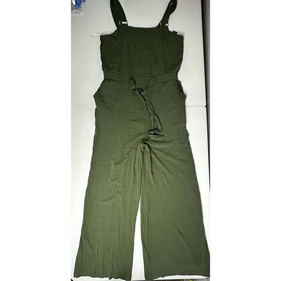 NWT No Boundaries Juniors’ Jumpsuit Olive Green Packets Wide Legs SzXL(15-17) - Picture 7 of 16